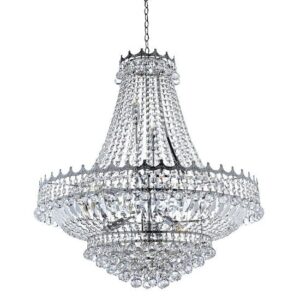 Versailles Chrome 13 Light Chandelier Trimmed With Crystal